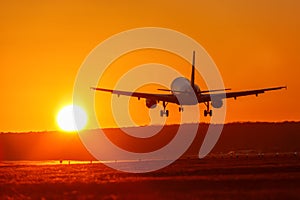 Airplane airport aviation sun sunset vacation holidays travel tr