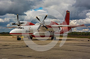 Airplane, Antonov 32, plane on airdrome photo