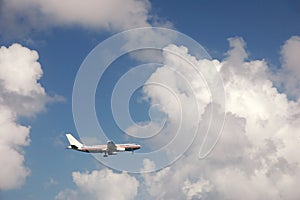 Airplane approaching the runway