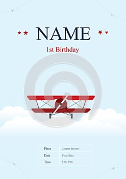 Airplane Birthday Card.