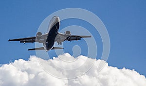 Airplane blue background