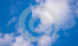 airplane in the blue sky