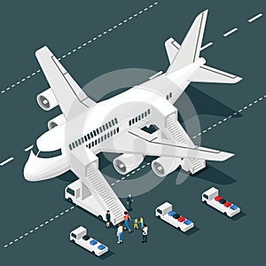 Airplane Boarding Isometric Composition