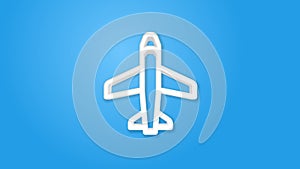 airplane, boeing plane, travel realistic icon. 3d line vector illustration. Top view