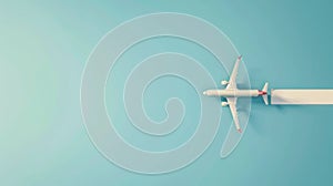 Airplane Gliding through Blue Sky.AI generated image