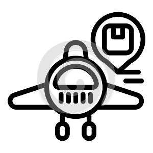 Airplane cargo loading icon outline vector. Linear service