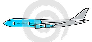 Airplane cartoon sticker in retro style