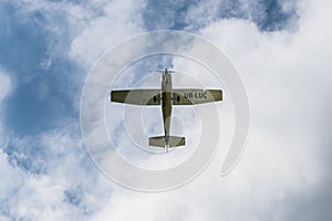 Airplane Cessna 182 Skylane UR-LUC in the sky