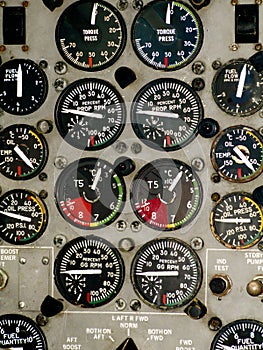 Airplane cockpit instruments