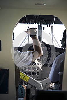 Airplane cockpit panel