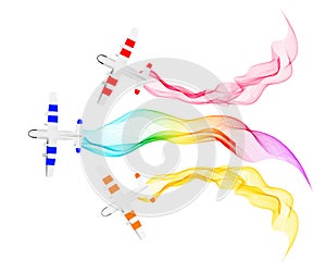 Airplane color smoke