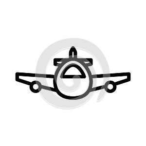Airplane colour line vector icon