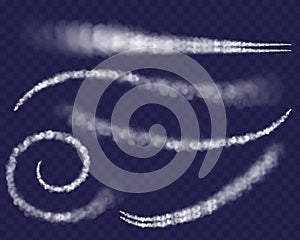 Airplane condensation trail vector illustration