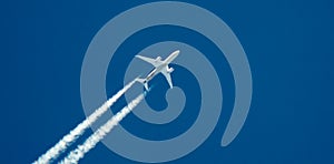 Airplane with contrail