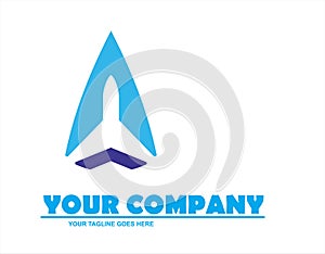 Airplane corporate. travel, cargo business logo