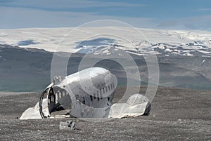 Airplane crash ruins - Southern Iceland