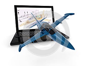 Airplane 3D modeling photo