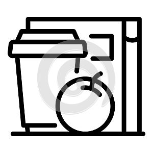 Airplane dine icon, outline style