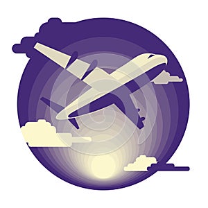 Airplane in flat design