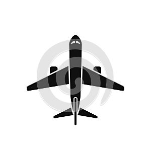 Airplane flat icon view from above. Vector isolated plane icon