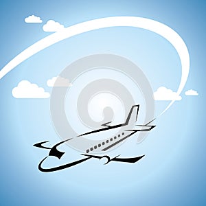 Airplane flight tickets air fly travel silhouette element