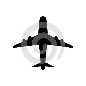 Airplane flight tickets air fly travel takeoff silhouette element. Plane symbol. Travel icon. Flat design