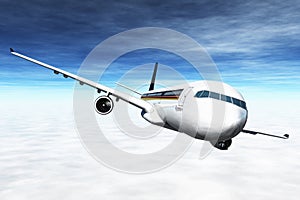 Airplane Flying 3D render