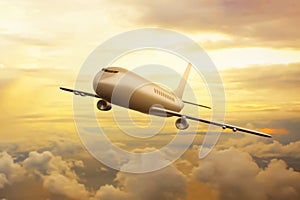 Airplane flying on 3d illustrations