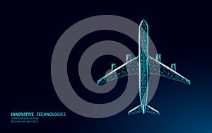 Airplane flying in a dark night sky. Flight up tourism journey symbol concept speed travel symbol. Transportation