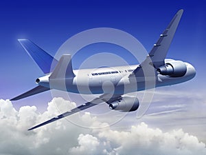 Airplane flying high