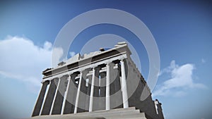 Airplane flying over the Parthenon in Acropolis, Greece video