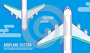 Airplane flying on sky vector