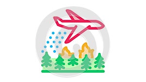 airplane forest fire extinguishing Icon Animation