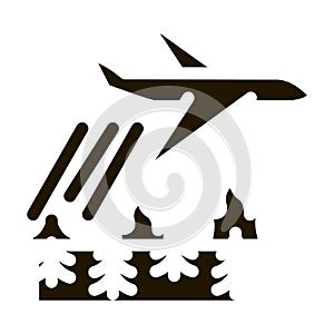 airplane forest fire extinguishing icon Vector Glyph Illustration