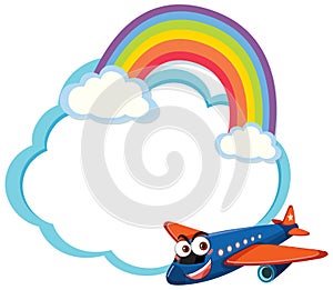 Airplane with frame a rainbow