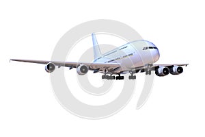 Airplane front View and isolated Moving Up