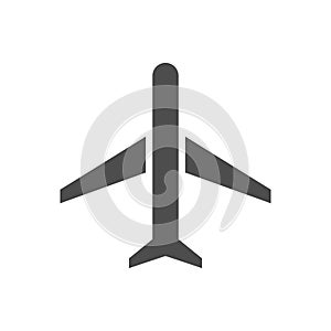 Airplane glyph vector icon