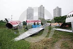 Airplane graveyard in the outskirts of Bangkok