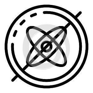 Airplane gyroscope icon, outline style