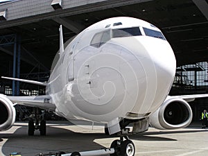 Airplane in hangar