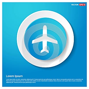 Airplane icon Abstract Blue Web Sticker Button photo