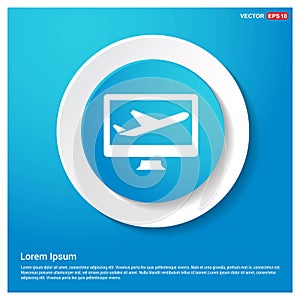 Airplane icon Abstract Blue Web Sticker Button photo