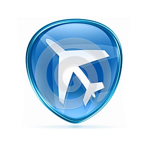 Airplane icon blue.