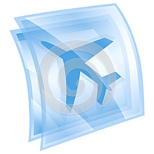 airplane icon blue square