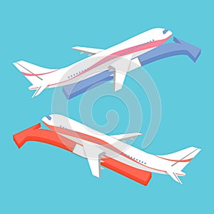 Airplane Icon Flat Minimal with Arrow