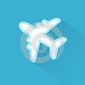 Airplane Icon Flat Minimal Vector Silhouette