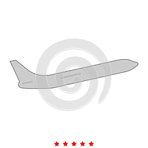 Airplane icon . Flat style