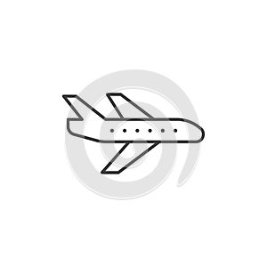 Airplane icon in flat style. Plane vector illustration on isolated background. Transport sign business concept