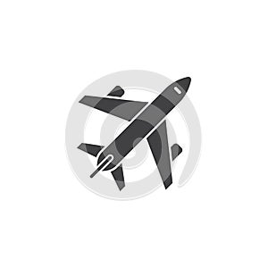 Airplane icon in flat style. Plane vector illustration on isolated background. Transport sign business concept