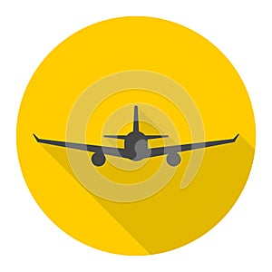 Airplane icon with long shadow